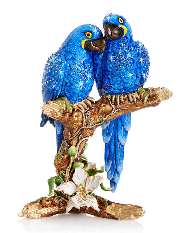 Macaws on Branch Figurine